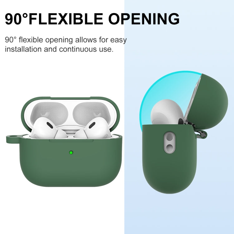 For AirPods Pro 2 Thickened One-piece Shockproof Earphone Case(Pine Green)
