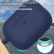 For AirPods Pro 2 Thickened One-piece Shockproof Earphone Case(Midnight Blue)