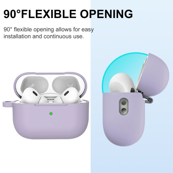 For AirPods Pro 2 Thickened One-piece Shockproof Earphone Case(Lavender Purple)