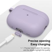 For AirPods Pro 2 Thickened One-piece Shockproof Earphone Case(Lavender Purple)