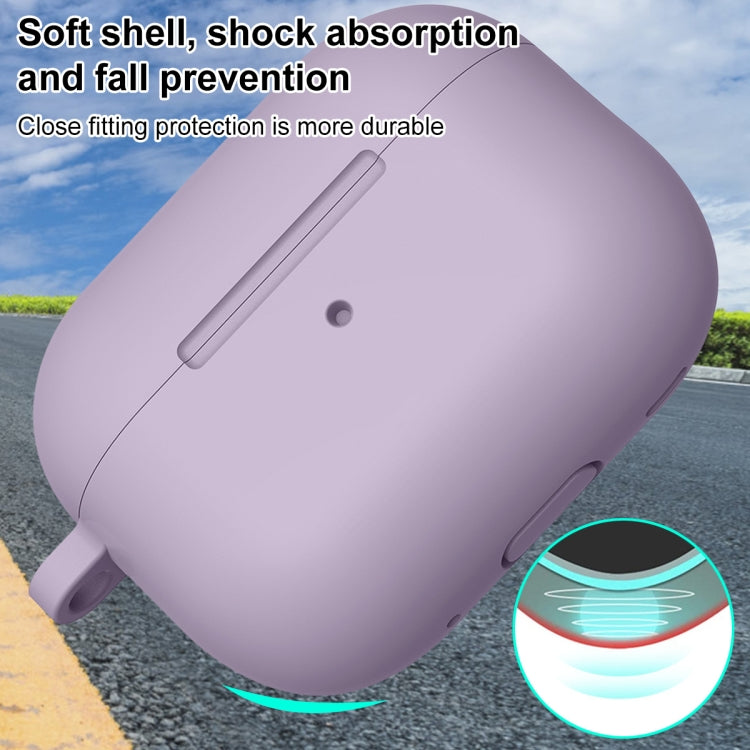 For AirPods Pro 2 Thickened One-piece Shockproof Earphone Case(Lavender Purple)