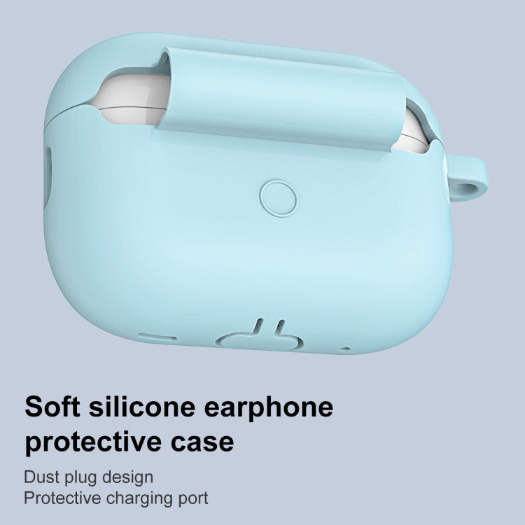For AirPods Pro 2 Thickened One-piece Shockproof Earphone Case(Light Green)