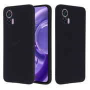 For Motorola Edge 30 Lite 5G / 30 Neo 5G Pure Color Liquid Silicone Shockproof Phone Case(Black)