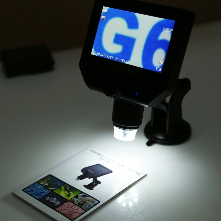 G600 600X 3.6MP 4.3 inch HD LCD Display Portable Digital Microscope, Plug:EU Plug