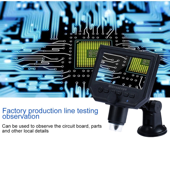 G600 600X 3.6MP 4.3 inch HD LCD Display Portable Digital Microscope, Plug:AU Plug