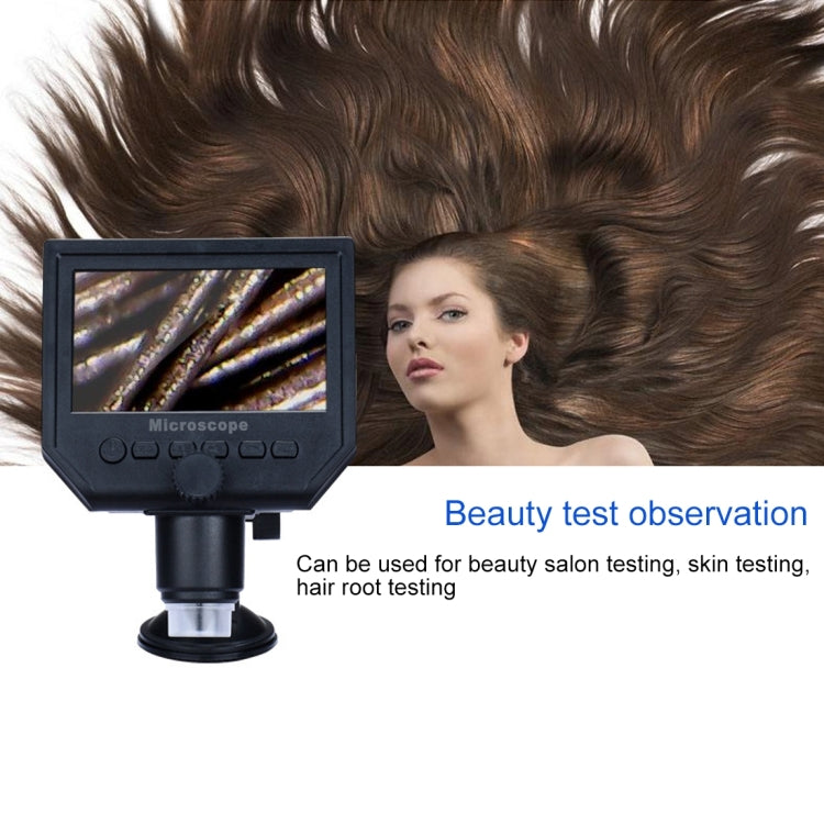 G600 600X 3.6MP 4.3 inch HD LCD Display Portable Digital Microscope, Plug:AU Plug