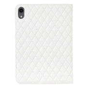For iPad mini 6 Elegant Rhombic Texture Horizontal Flip Leather Tablet Case(White)