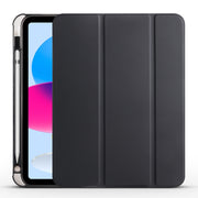 For iPad 10th Gen 10.9 2022 Four-corner Airbag Shockproof Three-fold Tablet Leather Case(Black)