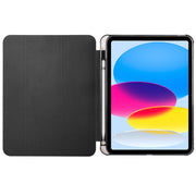 For iPad 10th Gen 10.9 2022 Four-corner Airbag Shockproof Three-fold Tablet Leather Case(Black)