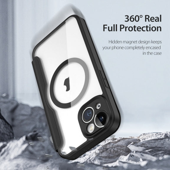 For iPhone 14 / iPhone 13 DUX DUCIS Skin X Pro Series Magsafe PC + TPU Phone Leather Case(Black)