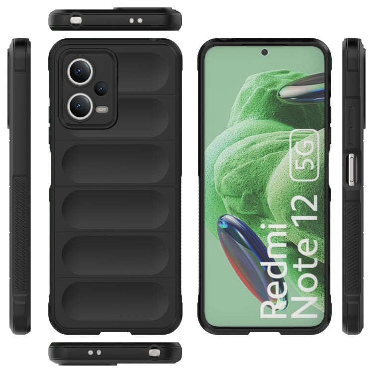 For Xiaomi Redmi Note 12 5G /  Note 12 5G India Magic Shield TPU + Flannel Phone Case(Grey)