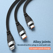 ADC-008 100W USB/Type-C to Type-C + 8 Pin + Micro USB Two to Three Fully Compatible Fast Charge Data Cable, Length:1.2m