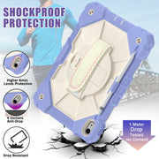 For iPad 2025 / 2022 Contrast Color Robot Shockproof Silicon + PC Tablet Protective Case(Purple beige)