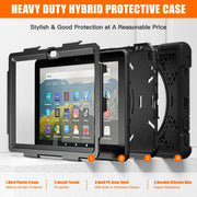 For Amazon Fire HD 8 2022 Hard PC Soft Silicone Full Body Protective Tablet Case(Black)