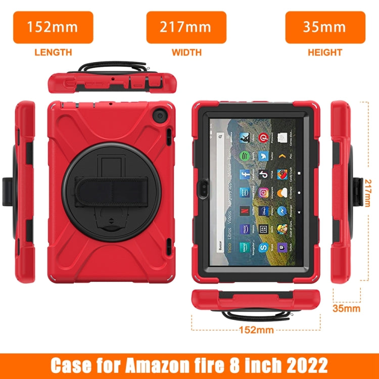 For Amazon Fire HD 8 2022 Hard PC Soft Silicone Full Body Protective Tablet Case(Red)