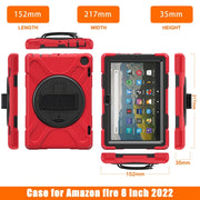 For Amazon Fire HD 8 2022 Hard PC Soft Silicone Full Body Protective Tablet Case(Red)