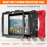 For Amazon Fire HD 8 2022 Hard PC Soft Silicone Full Body Protective Tablet Case(Red)