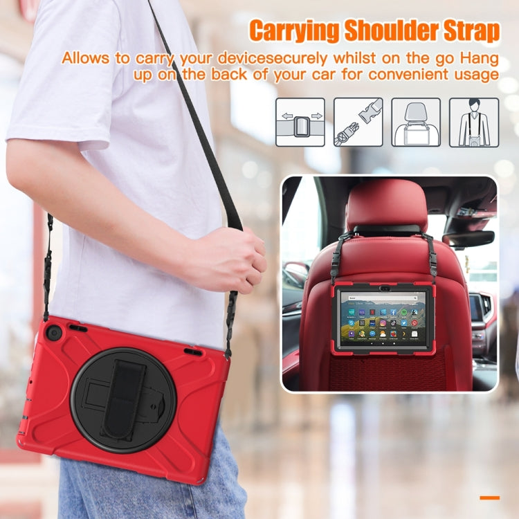 For Amazon Fire HD 8 2022 Hard PC Soft Silicone Full Body Protective Tablet Case(Red)