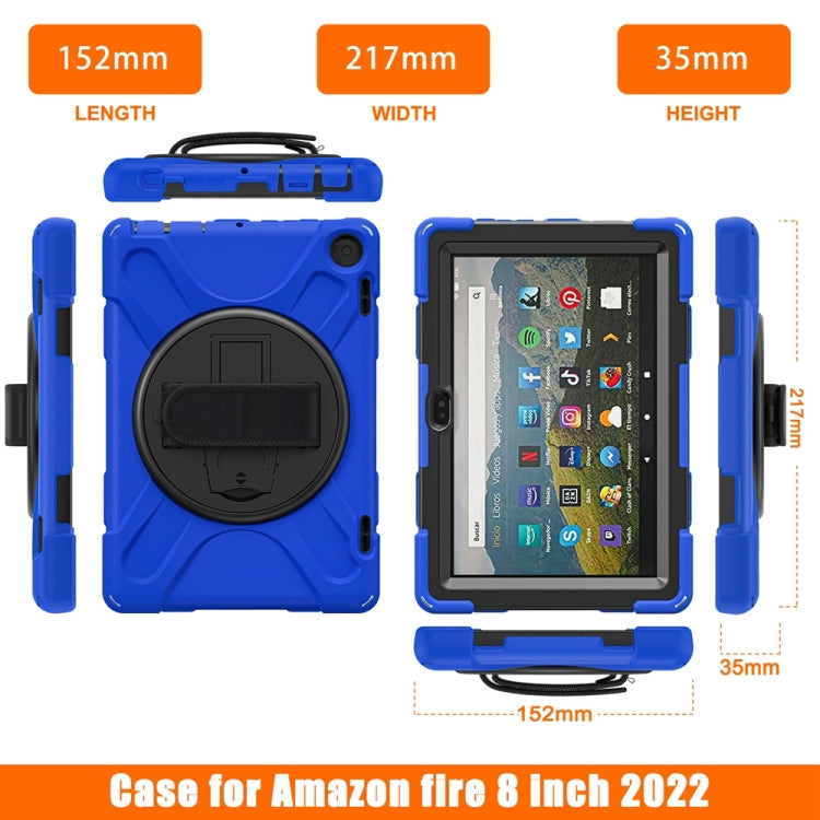 For Amazon Fire HD 8 2022 Hard PC Soft Silicone Full Body Protective Tablet Case(Blue)
