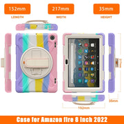 For Amazon Fire HD 8 2022 Hard PC Soft Silicone Full Body Protective Tablet Case(Colorful Pink)