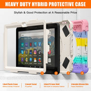 For Amazon Fire HD 8 2022 Hard PC Soft Silicone Full Body Protective Tablet Case(Colorful Pink)