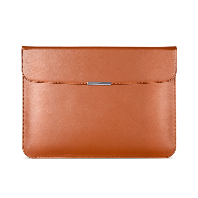 For 13.3 / 13.6 / 14 inch Laptop Ultra-thin Leather Laptop Sleeve(Brown)