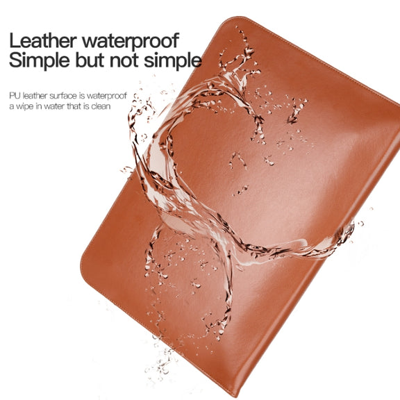 For 15 / 15.4 / 16 inch Laptop Ultra-thin Leather Laptop Sleeve(Black)