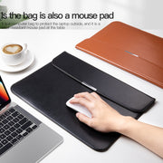 For 15 / 15.4 / 16 inch Laptop Ultra-thin Leather Laptop Sleeve(Black)