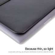 For 15 / 15.4 / 16 inch Laptop Ultra-thin Leather Laptop Sleeve(Black)