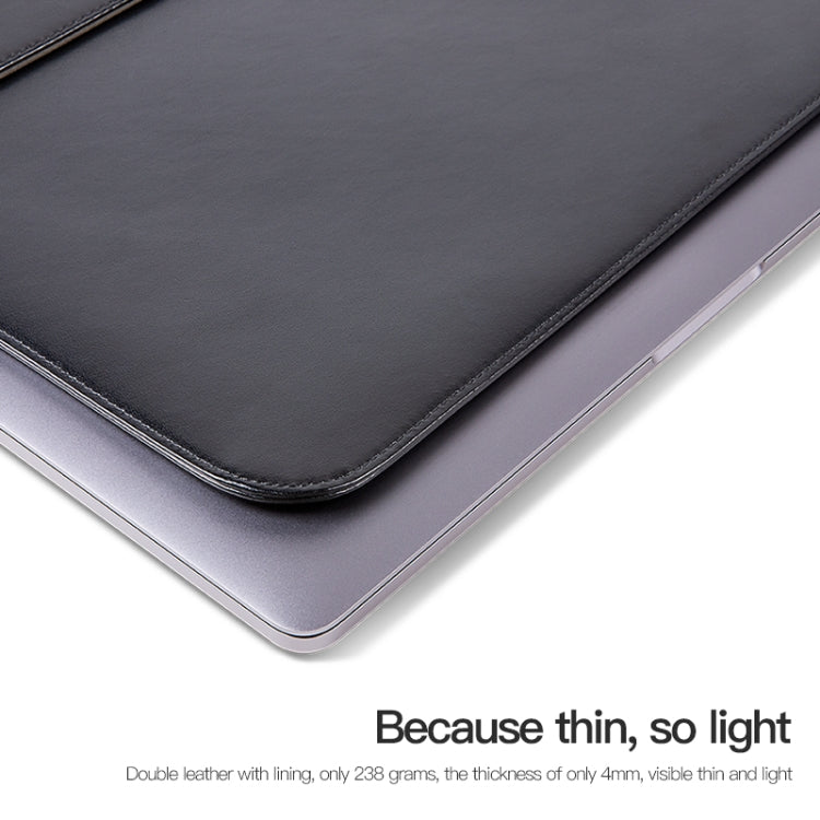 For 15 / 15.4 / 16 inch Laptop Ultra-thin Leather Laptop Sleeve(Black)