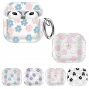 For AirPods 3 Glitter Four-color Flower Earphone Protective Case(Black White)