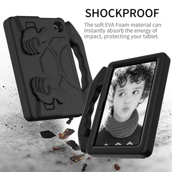 For Amazon Kindle Fire 7 2022 Children EVA Shockproof Tablet Case with Thumb Bracket(Black)