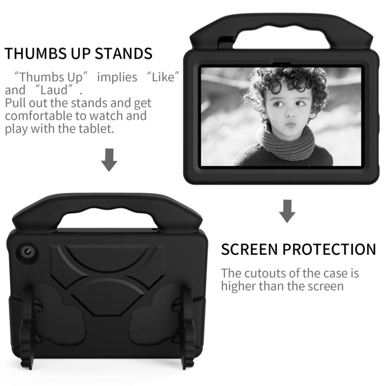 For Amazon Kindle Fire 7 2022 Children EVA Shockproof Tablet Case with Thumb Bracket(Black)