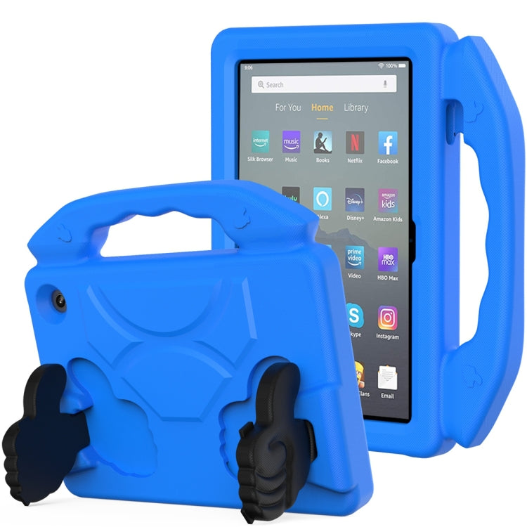 For Amazon Kindle Fire 7 2022 Children EVA Shockproof Tablet Case with Thumb Bracket(Blue)