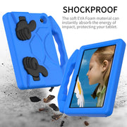 For Amazon Kindle Fire 7 2022 Children EVA Shockproof Tablet Case with Thumb Bracket(Blue)