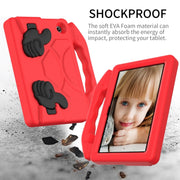 For Amazon Kindle Fire 7 2022 Children EVA Shockproof Tablet Case with Thumb Bracket(Red)