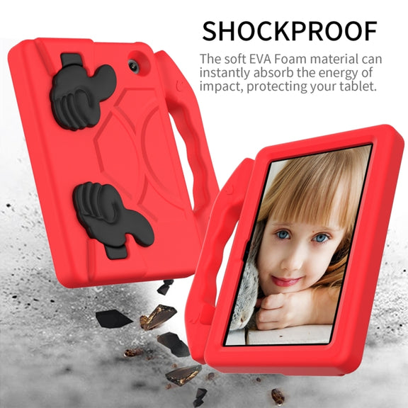 For Amazon Kindle Fire 7 2022 Children EVA Shockproof Tablet Case with Thumb Bracket(Red)