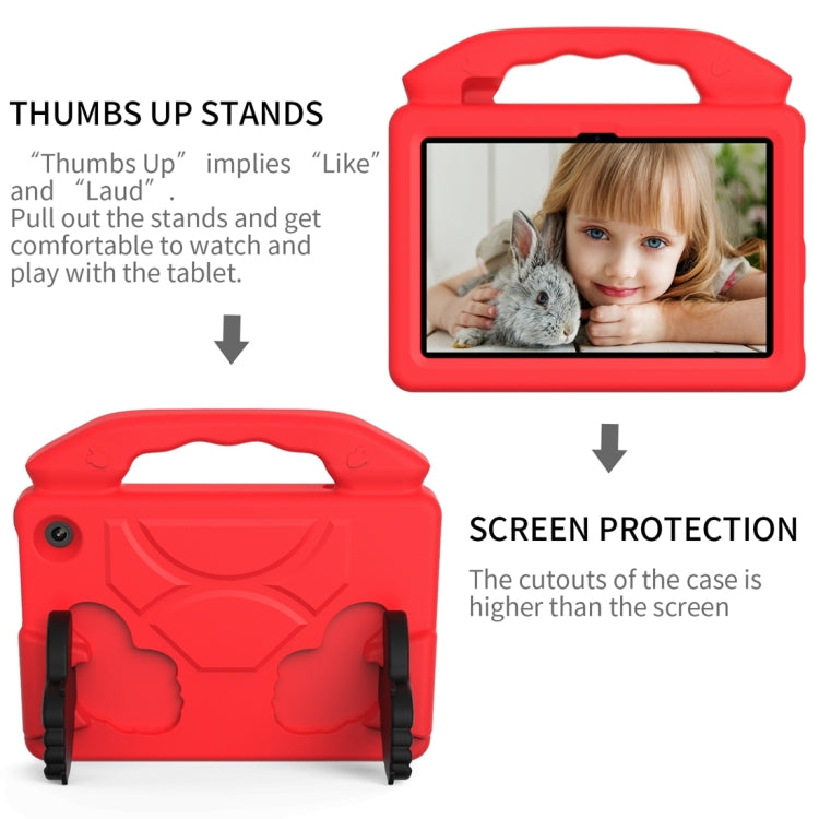 For Amazon Kindle Fire 7 2022 Children EVA Shockproof Tablet Case with Thumb Bracket(Red)