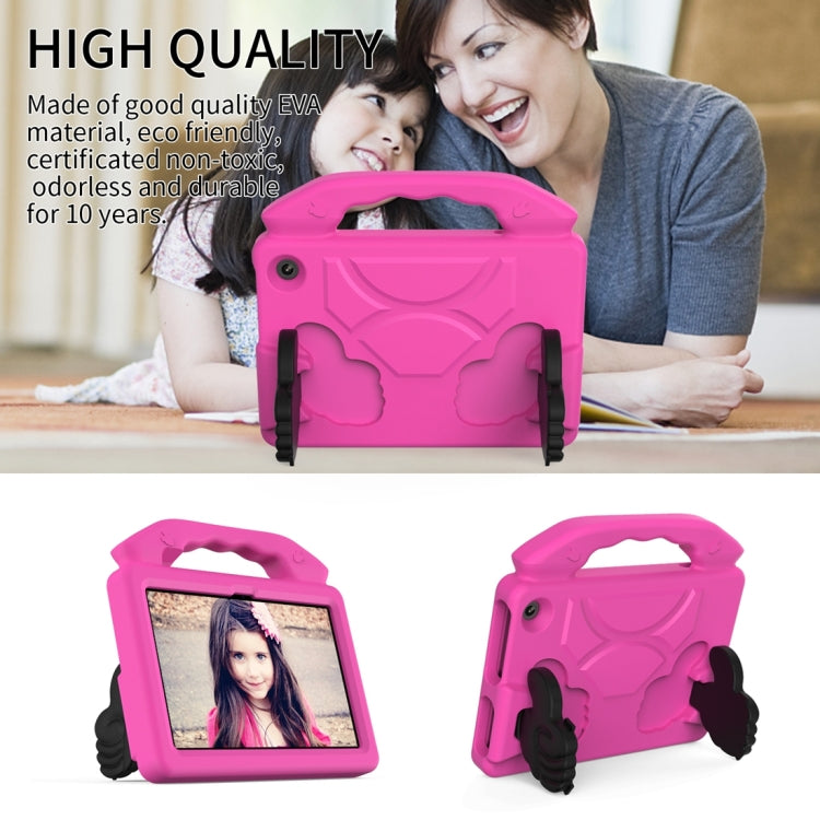 For Amazon Kindle Fire 7 2022 Children EVA Shockproof Tablet Case with Thumb Bracket(Rose Red)