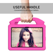 For Amazon Kindle Fire 7 2022 Children EVA Shockproof Tablet Case with Thumb Bracket(Rose Red)
