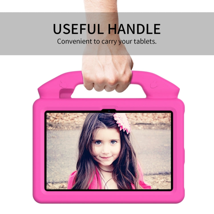 For Amazon Kindle Fire 7 2022 Children EVA Shockproof Tablet Case with Thumb Bracket(Rose Red)