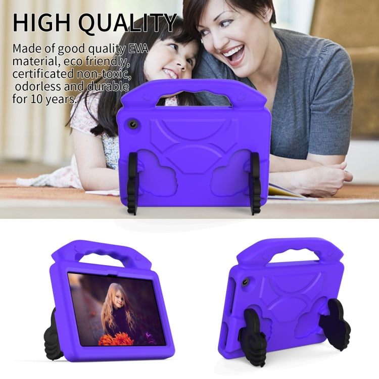 For Amazon Kindle Fire 7 2022 Children EVA Shockproof Tablet Case with Thumb Bracket(Purple)