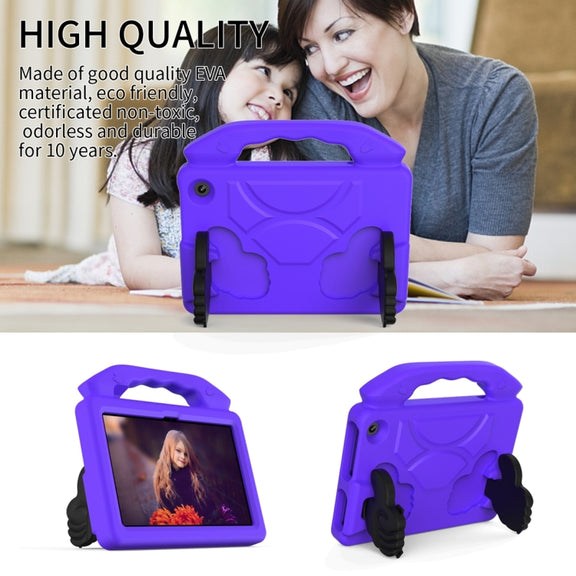 For Amazon Kindle Fire 7 2022 Children EVA Shockproof Tablet Case with Thumb Bracket(Purple)