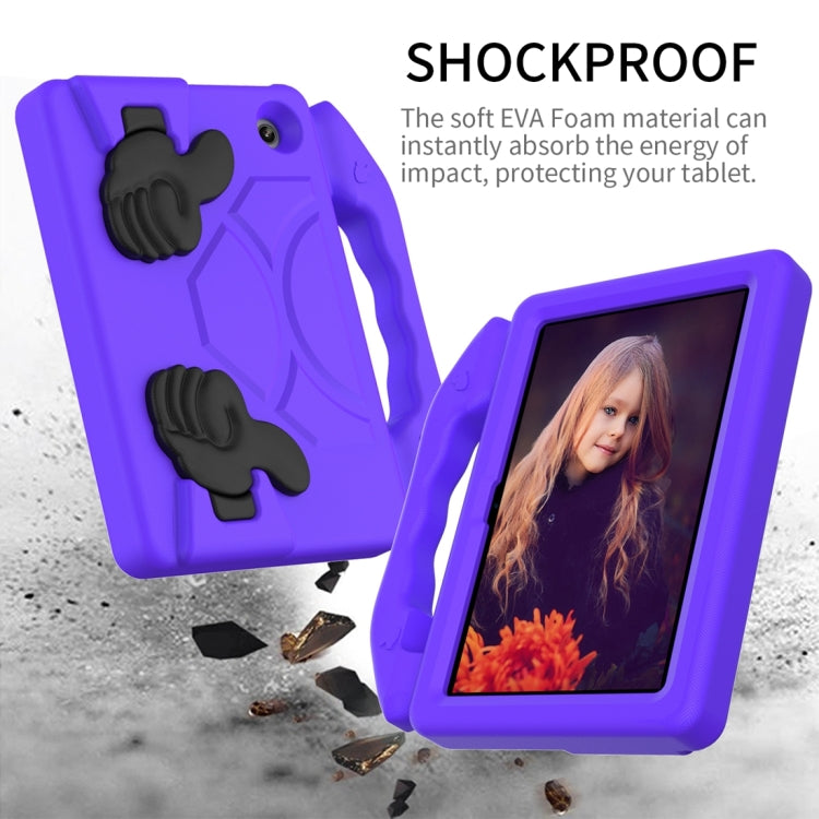 For Amazon Kindle Fire 7 2022 Children EVA Shockproof Tablet Case with Thumb Bracket(Purple)