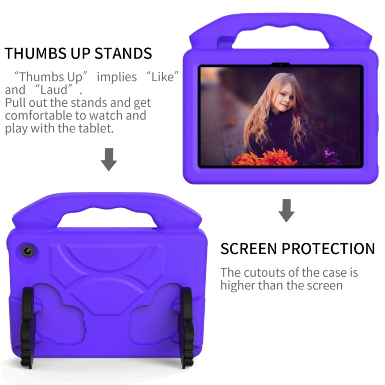 For Amazon Kindle Fire 7 2022 Children EVA Shockproof Tablet Case with Thumb Bracket(Purple)