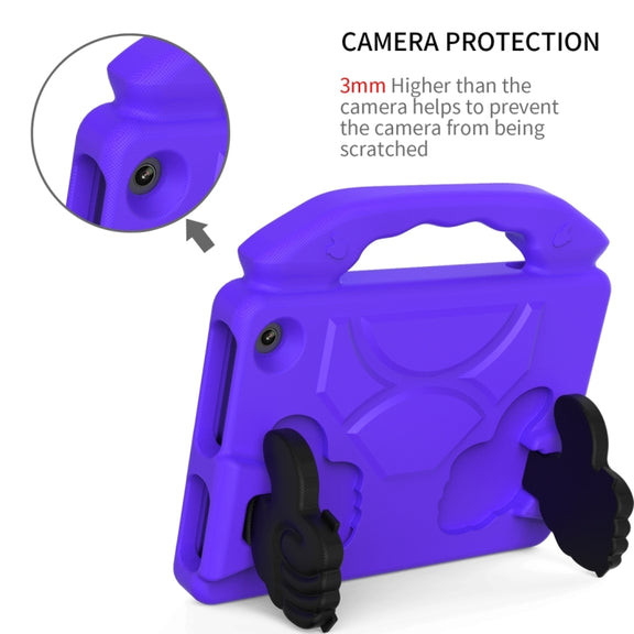 For Amazon Kindle Fire 7 2022 Children EVA Shockproof Tablet Case with Thumb Bracket(Purple)
