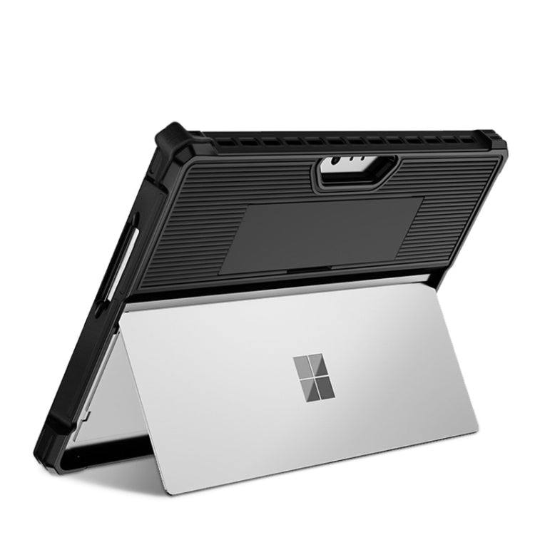 For Microsoft Surface Pro 9 Striped Hollow Tablet Case(Black)