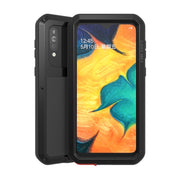 For Galaxy A40s LOVE MEI Metal Shockproof Water-resistant Dustproof Protective Case(Black)