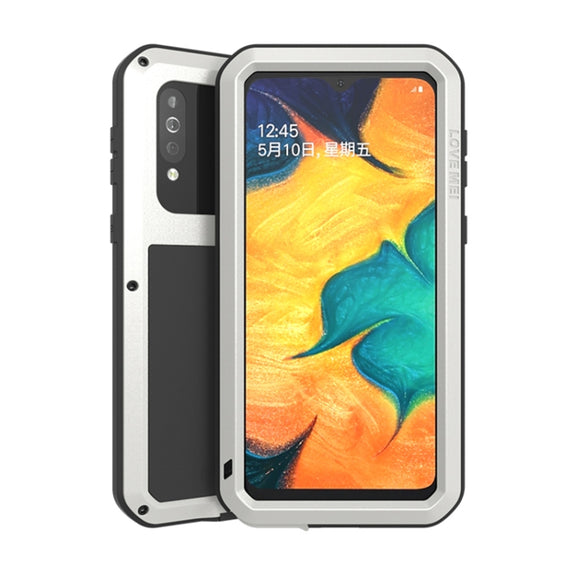 For Galaxy A40s LOVE MEI Metal Shockproof Water-resistant Dustproof Protective Case(Silver)
