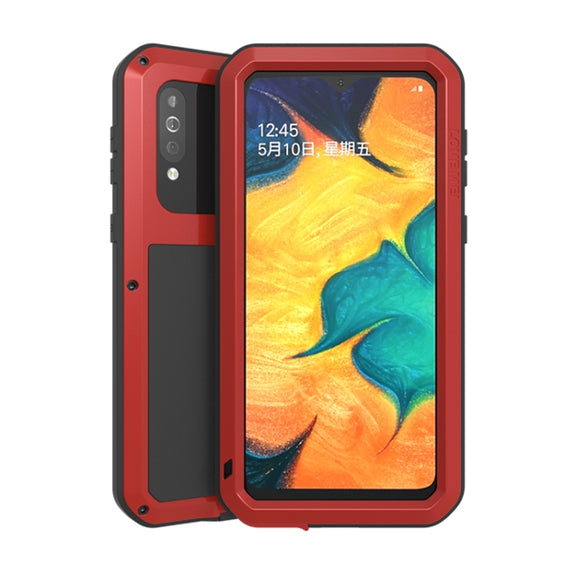 For Galaxy A40s LOVE MEI Metal Shockproof Water-resistant Dustproof Protective Case(Red)